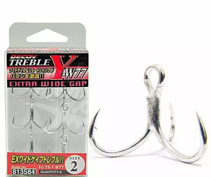 Tackle World Mackay DECOY TREBLE Y-W77 EXTRA WIDE GAP HOOKS 3 Tackle World Mackay DECOY TREBLE Y-W77 EXTRA WIDE GAP HOOKS