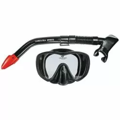 Tackle World Mackay Land And Sea Black Marlin Silicone Mask And Snorkel Set