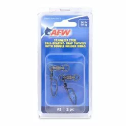 Tackle World Mackay AFW Stainless Steel Ball Bearing Snap Swivels With Double Welded Rings